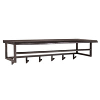 Garderobe Yucon Hutablage 6 Haken / Massive Akazie schwarz