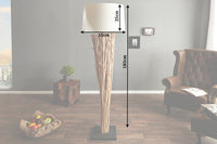 EUPHORIA design driftwood floor lamp 180cm natural with linen shade