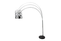 LOUNGE DEAL Ausziehbare Bogenlampe 170-210cm chrom gebürstet Marmorfuß Stehlampe