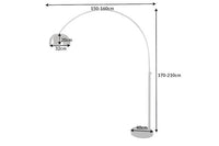 LOUNGE DEAL Ausziehbare Bogenlampe 170-210cm chrom gebürstet Marmorfuß Stehlampe