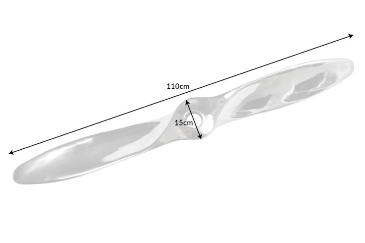 Authentische Wanddekoration SCREW II 110cm silber Flugzeug Propeller