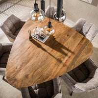 WAVE CENTRO Esstisch dreieckig 150cm / Massiv Mango sand