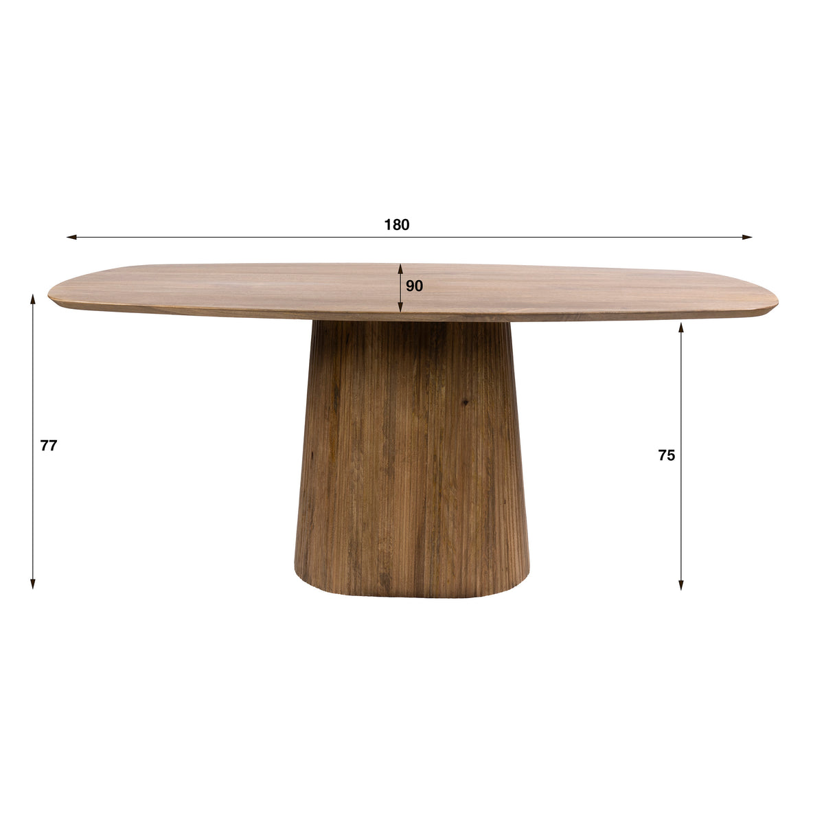 WAVE Centro Esstisch dänisch oval 180cm / Massiv Mango sand