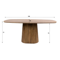 WAVE Centro Esstisch dänisch oval 180cm / Massiv Mango sand