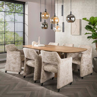 WAVE Centro Esstisch dänisch oval 215cm / Massiv Mango sand