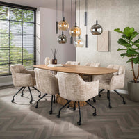 WAVE Centro Esstisch dänisch oval 215cm / Massiv Mango sand