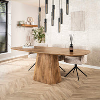 WAVE Centro Esstisch dänisch oval 215cm / Massiv Mango sand