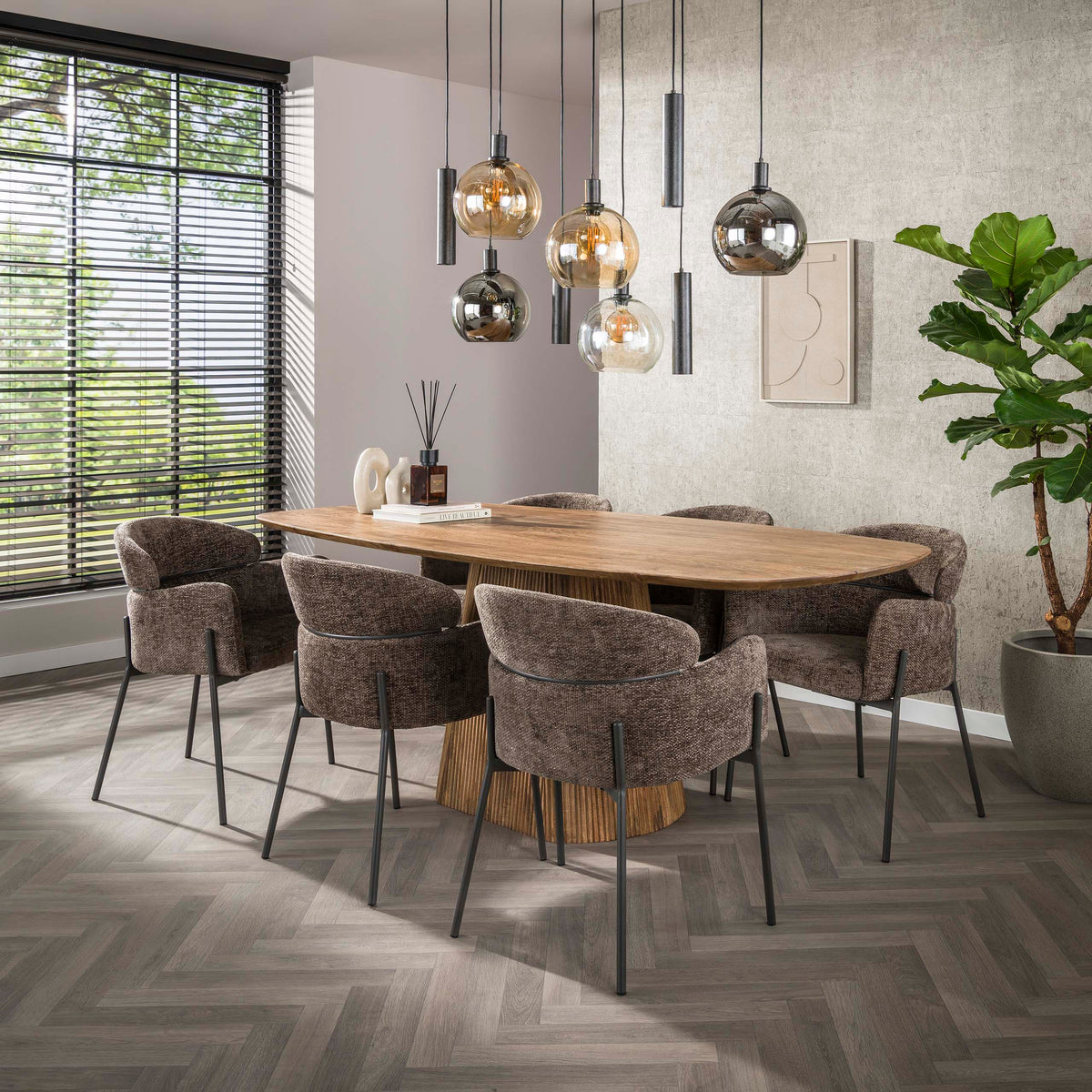 WAVE Centro Esstisch dänisch oval 215cm / Massiv Mango sand