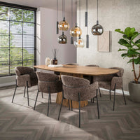 WAVE Centro Esstisch dänisch oval 215cm / Massiv Mango sand