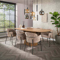 WAVE Centro Esstisch dänisch oval 215cm / Massiv Mango sand