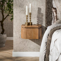 WAVE Nachttisch XS schwebend 1 Schublade / Massiv Mango sand