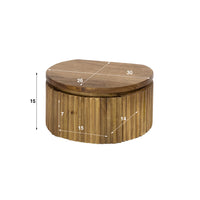 WAVE Nachttisch rund XS schwebend 1 Schublade / Massiv Mango sand