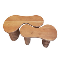 FUSE 2er Set Couchtisch 80+65 cm Akazienholz massiv