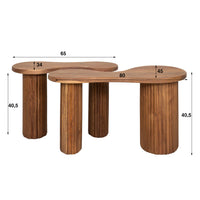 FUSE 2er Set Couchtisch 80+65 cm Akazienholz massiv