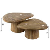 WAVE 2er Set Couchtisch 93+76cm dreieckig Mangoholz massiv