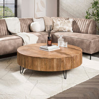 ARCHITECTURE Industrial coffee table 100cm oiled oak black frame