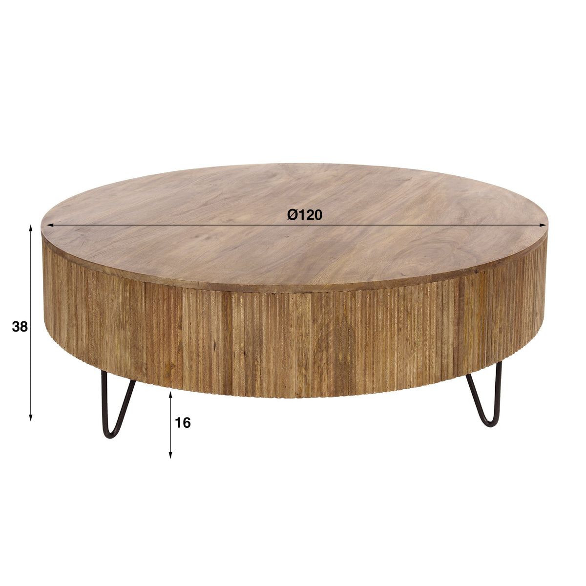 ARCHITECTURE Industrial coffee table 100cm oiled oak black frame