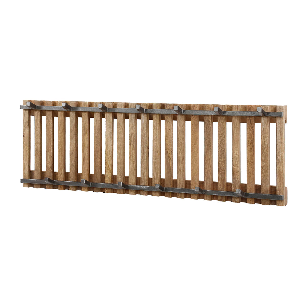 TWEAK Wandgarderobe Garderobe  100 cm 7+6 Haken / Massiv Mango sand