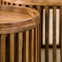 TWEAK 2er Set Couchtisch 65+50 cm rund Mangoholz massiv