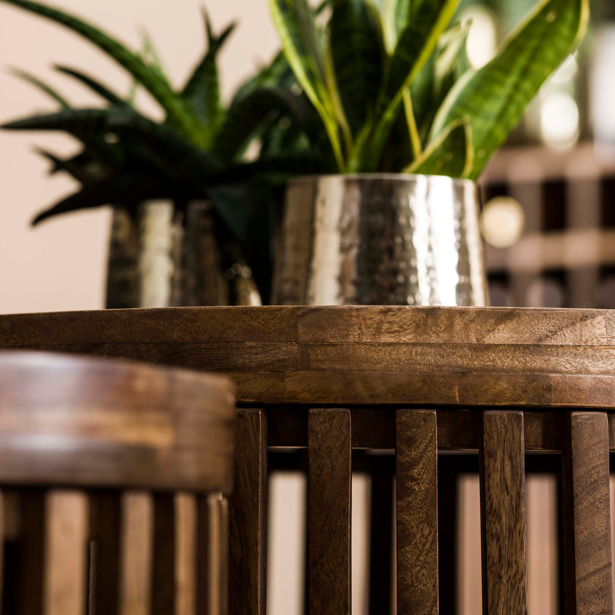 TWEAK 2er Set Couchtisch 65+50 cm rund Mangoholz massiv