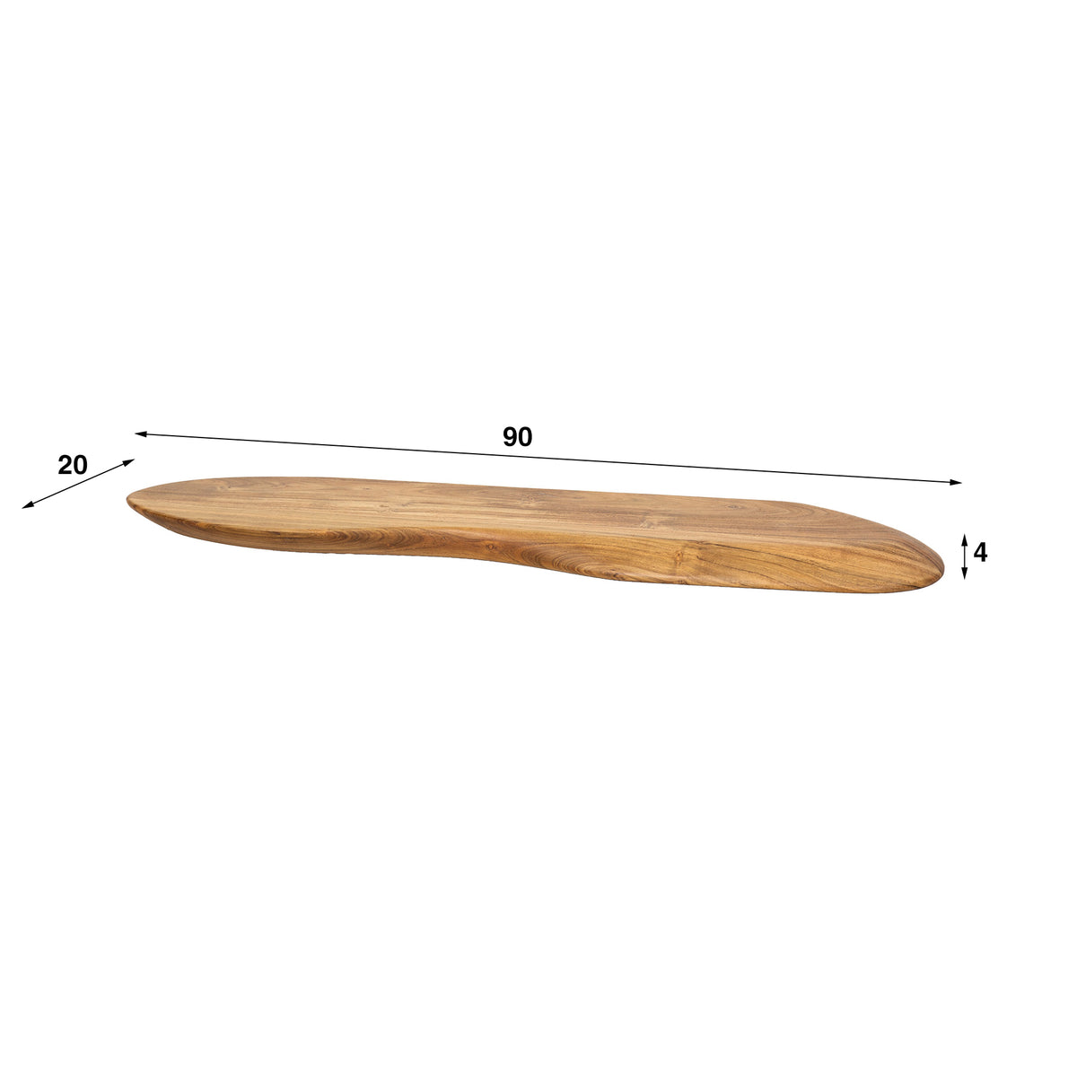 Wandregal Organic 90cm / Massiv Akazie