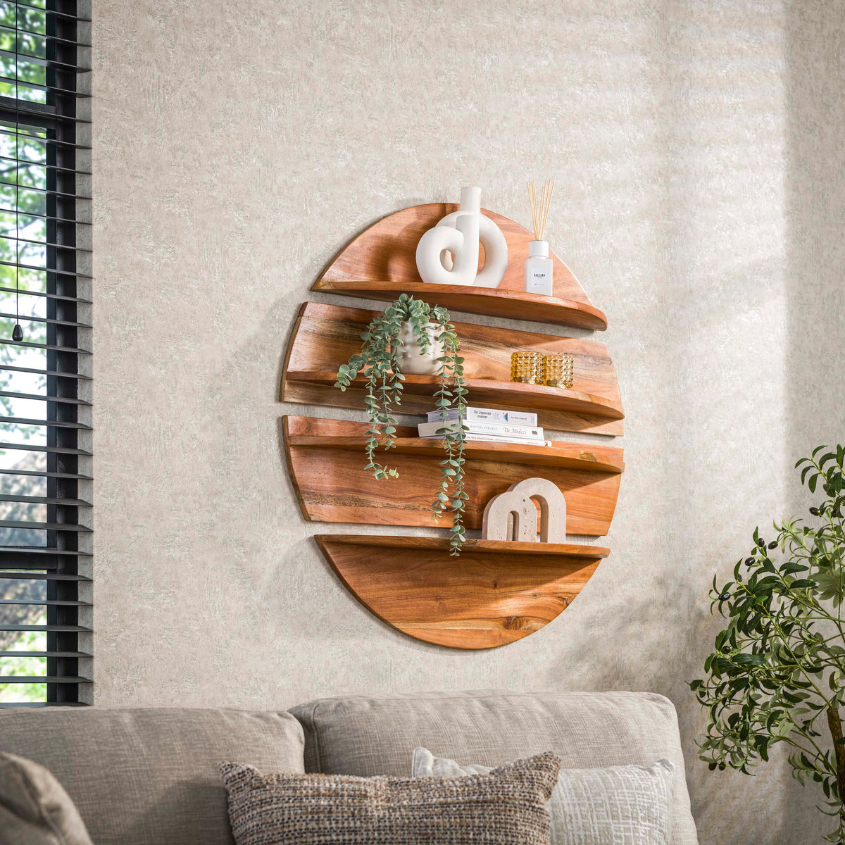 SNAKE Design shelf 165cm oak look bookcase with five shelves