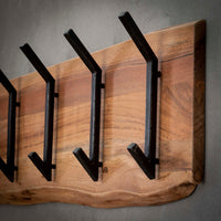 EDGE Wandgarderobe Garderobe 2x6 Haken 100cm / Massiv Akazie
