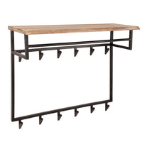 Garderobe Edge hoch Kleiderstange und Hutablage 12 Haken / Massiv Akazie