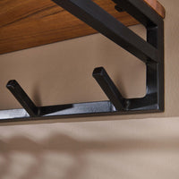 Garderobe Custom Kleiderstange und Hutablage 6 Haken / Massiv Akazie