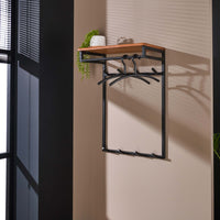 Garderobe Custom hoch Kleiderstange und Hutablage 2x4 Haken / Massiv Akazie