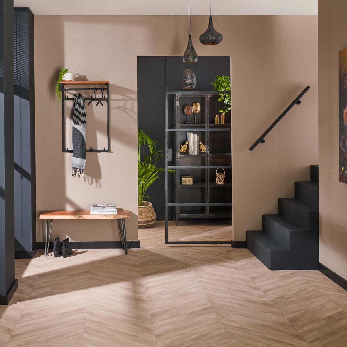 Garderobe Custom hoch Kleiderstange und Hutablage 2x4 Haken / Massiv Akazie