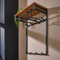 Garderobe Custom hoch Kleiderstange und Hutablage 2x4 Haken / Massiv Akazie