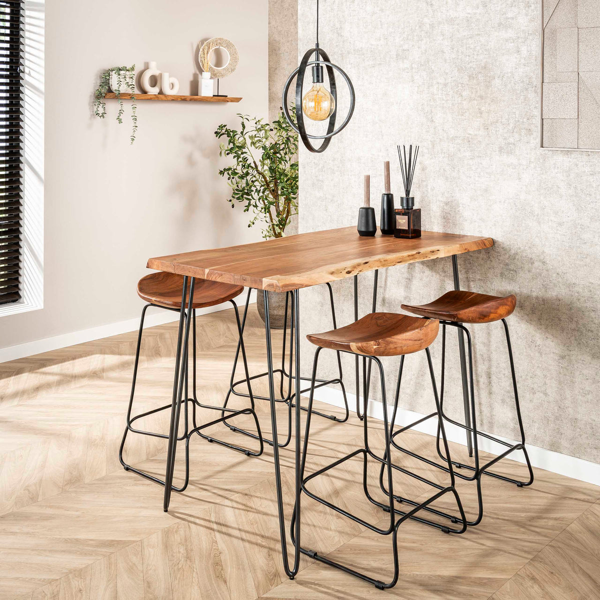 Bartisch Edge 130cm / Massiv Akazie