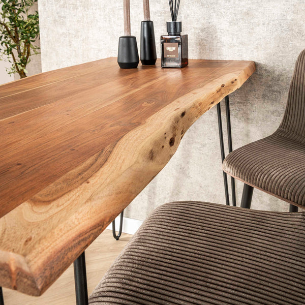 DURA STEEL Industrial console table 100cm black with two shelves