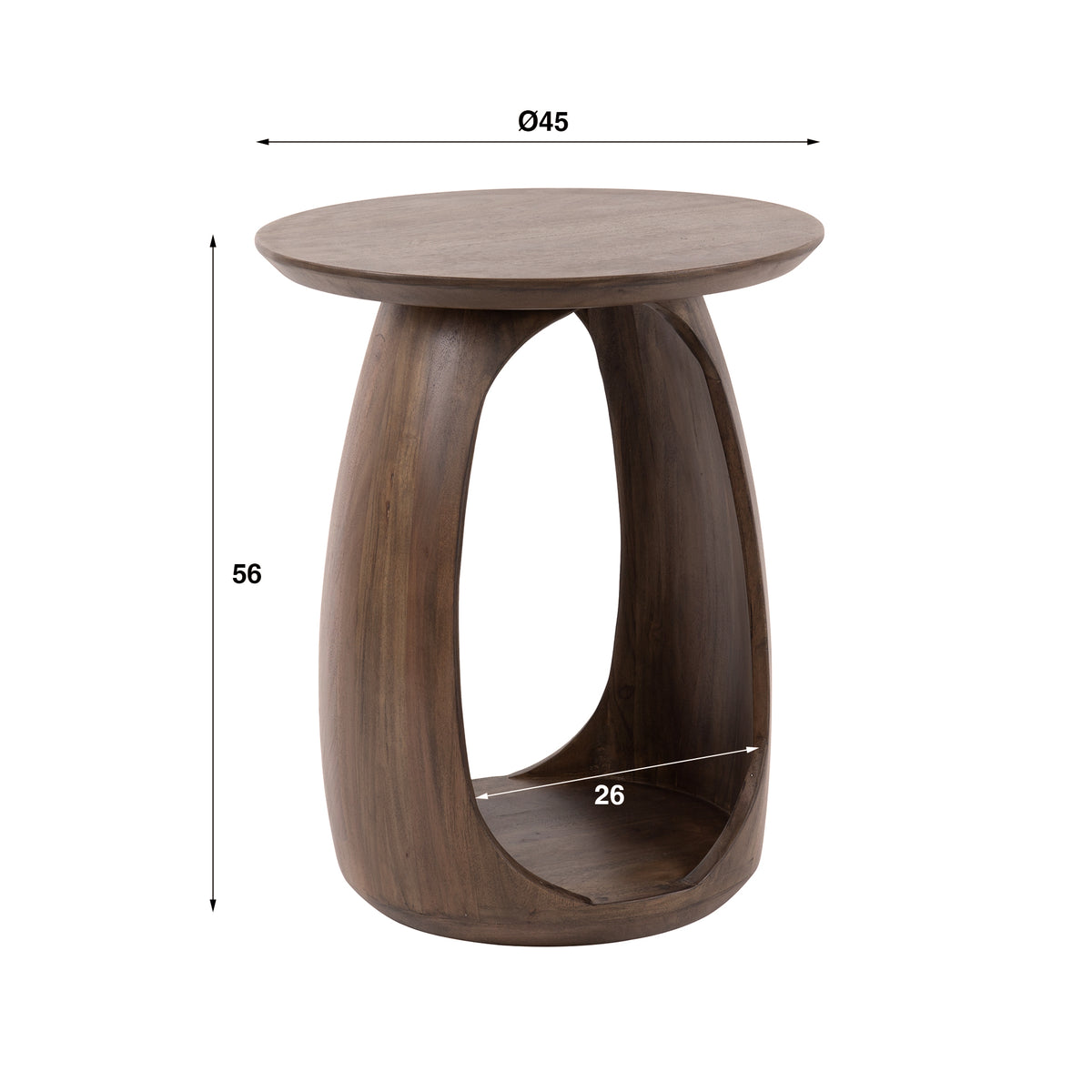 Beistelltisch Flow Solid S / Massiv Akazie glaze brown