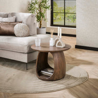 Beistelltisch Flow Solid M / Massiv Akazie glaze brown