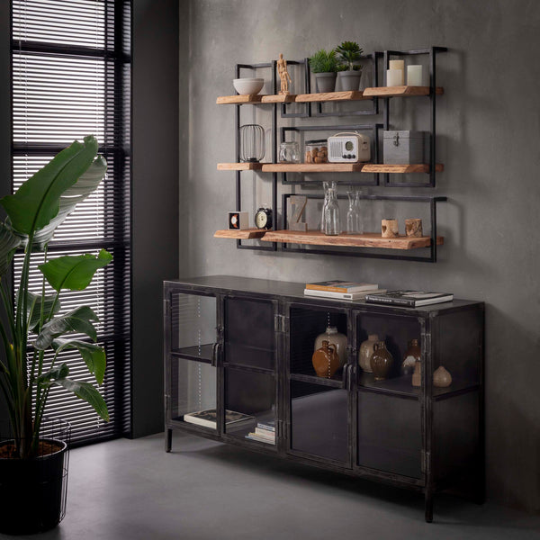 SNAKE Design shelf 165cm oak look bookcase with five shelves