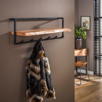 Garderobe Air Solid Hutablage 6 Haken / Massiv Akazie