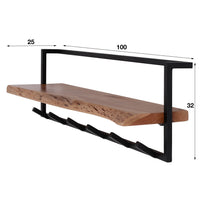 Garderobe Air Solid Hutablage 6 Haken / Massiv Akazie