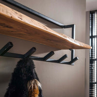 Garderobe Air Solid Hutablage 6 Haken / Massiv Akazie