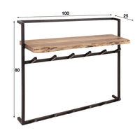 Garderobe Air Solid hoch Hutablage 2x6 Haken / Massiv Akazie
