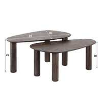 MAYA TEAK Couchtisch organisch Set aus 2 / Massiv Teak Espresso