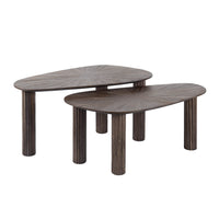 MAYA TEAK Couchtisch organisch Set aus 2 / Massiv Teak Espresso