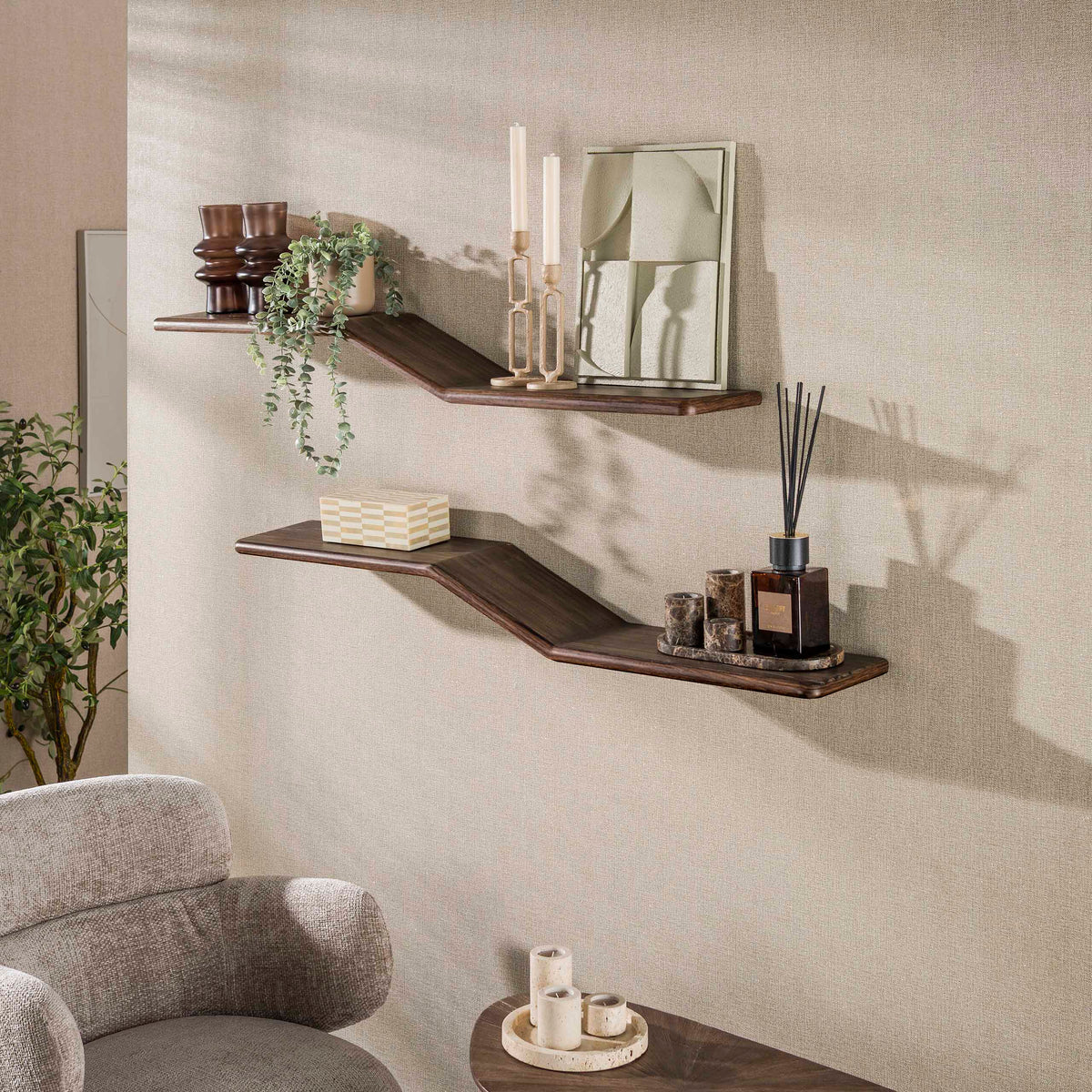 SNAKE Design shelf 165cm oak look bookcase with five shelves