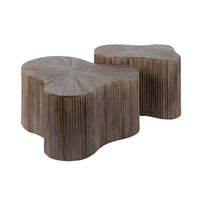 MAYA TEAK Couchtisch Shamrock Set aus 2 / Massiv Teak Espresso