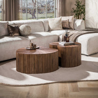 Couchtisch Maya Teak Set aus 2 / Massiv Teak Espresso