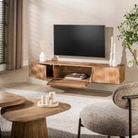 WAVE Design TV Board 160cm black mango solid wood