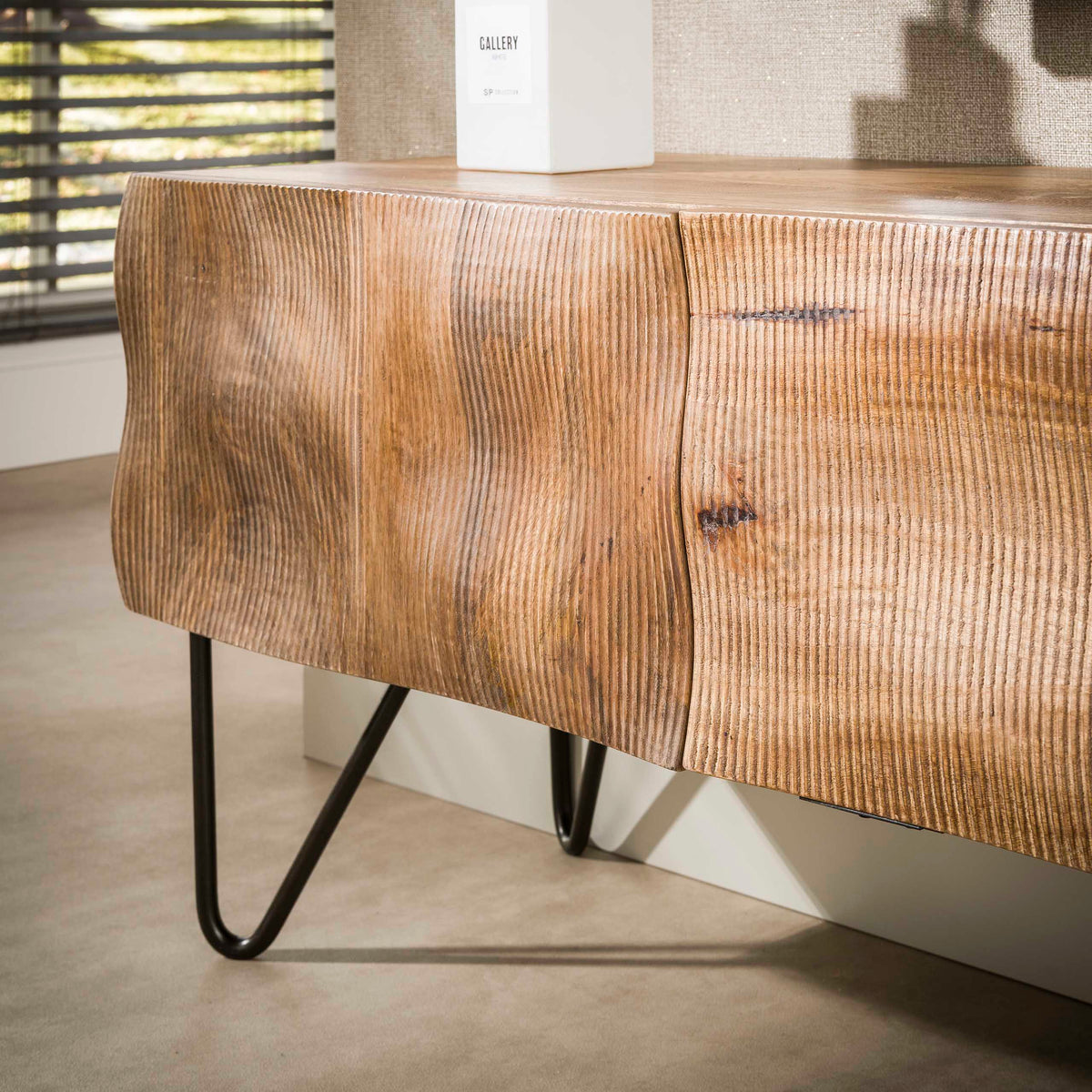 WAVE Design TV Board 160cm black mango solid wood