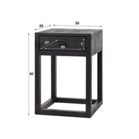 Nachttisch Black Square 1 Schublade / Massive Akazie  schwarz