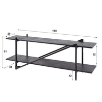 WAVE Design TV Board 160cm black mango solid wood